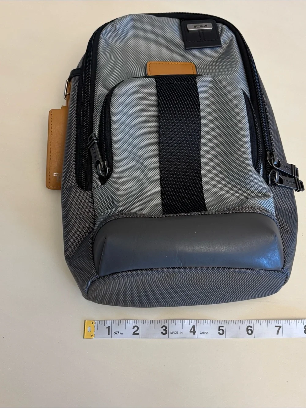 Tumi Gray Fife Slim Crossbody Sling Bag - Compact NEW